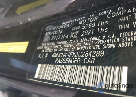 2018 Genesis G80 3.8 z USA, uszkodzony, nr VIN KMHGN4JEXJU284289